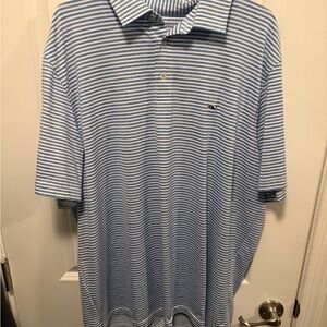 Vineyard Vines Men's Polo in Blue and White Stripes